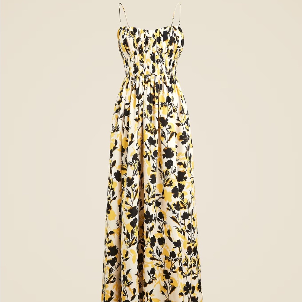 J. Crew Collection Ruched Maxi Dress in Luster Georgette